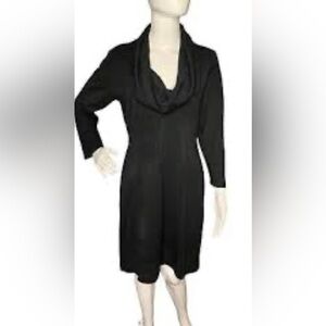 Connected Apparel Dark Gray Cowl neck Off the shoulder sweater dress size medium